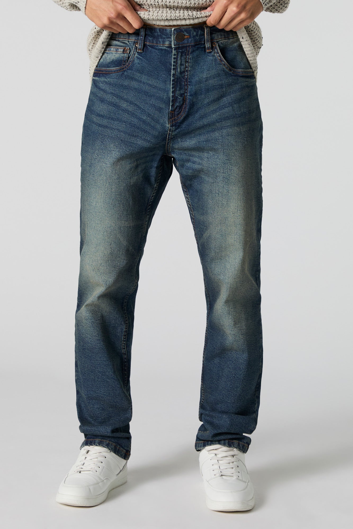 Dark Vintage Wash Straight Leg Jean