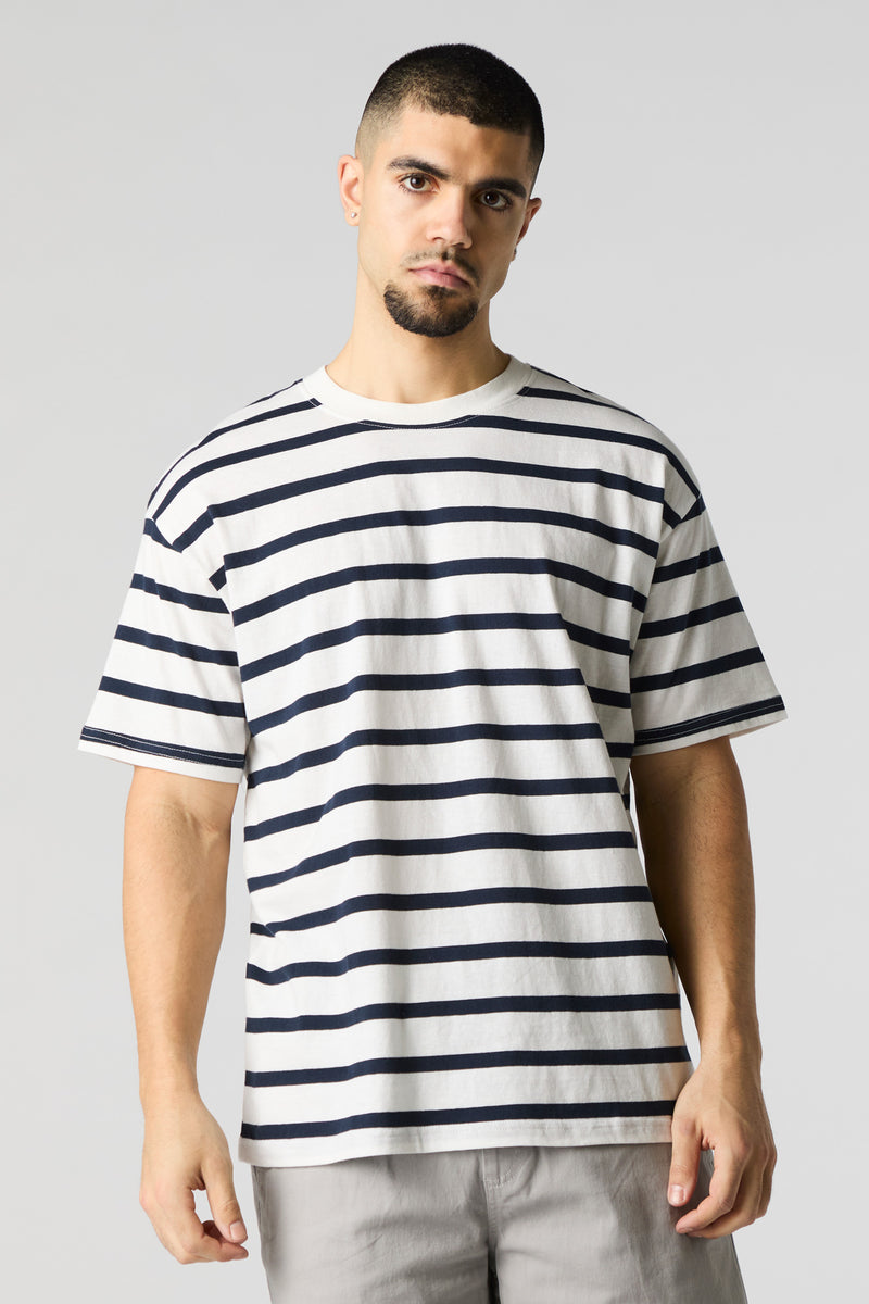 Striped Relaxed Crewneck T-Shirt