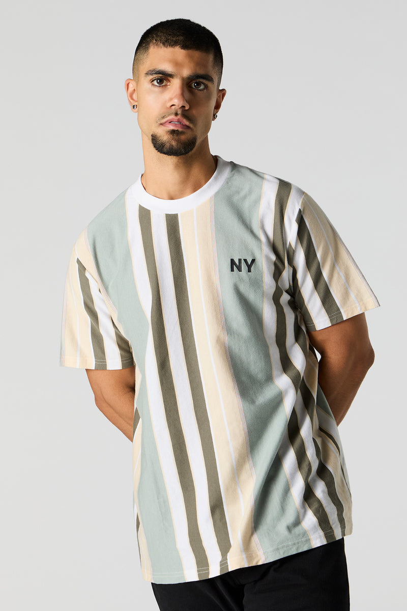 Embroidered Striped T-Shirt