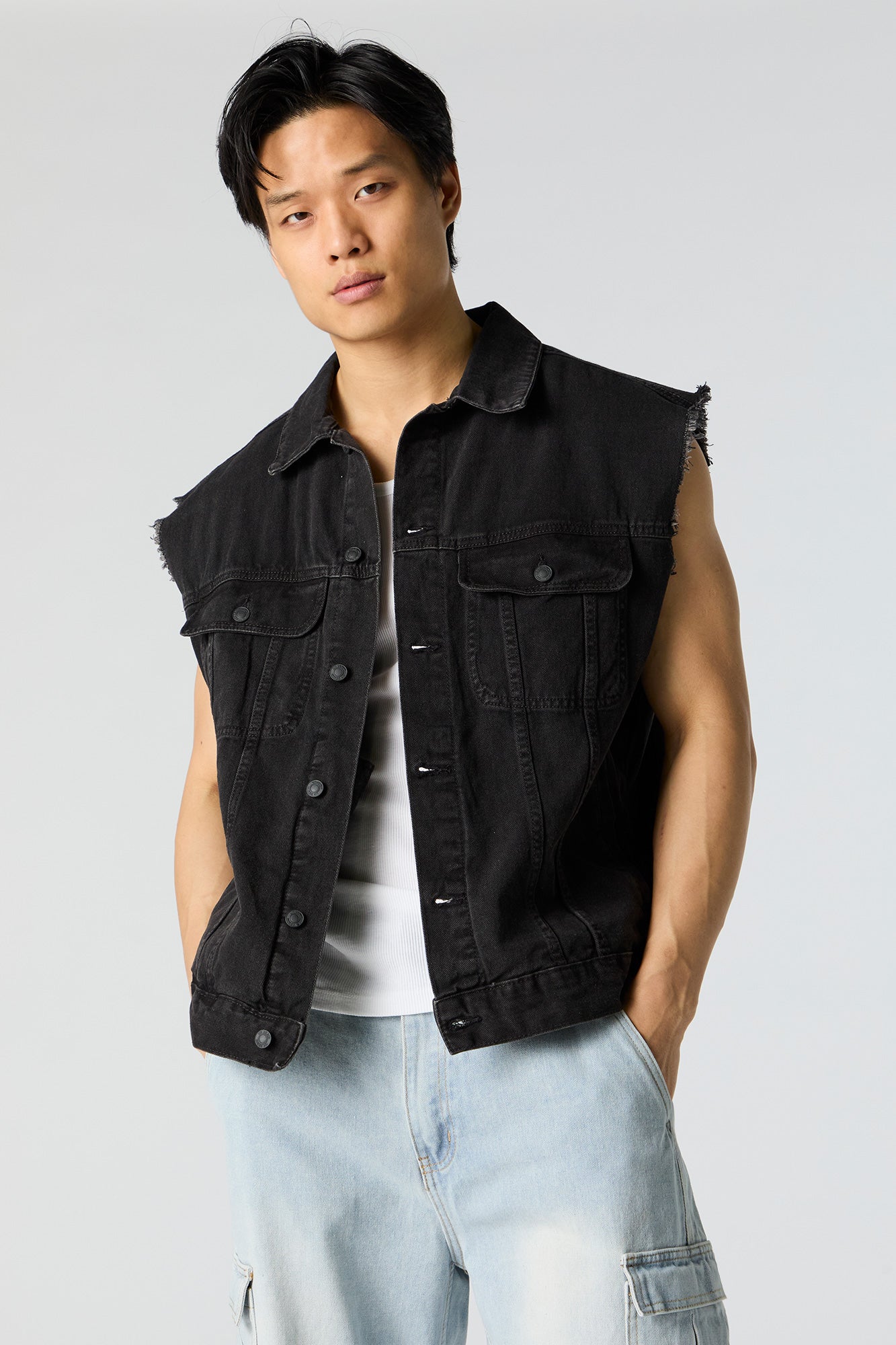 Frayed Denim Vest