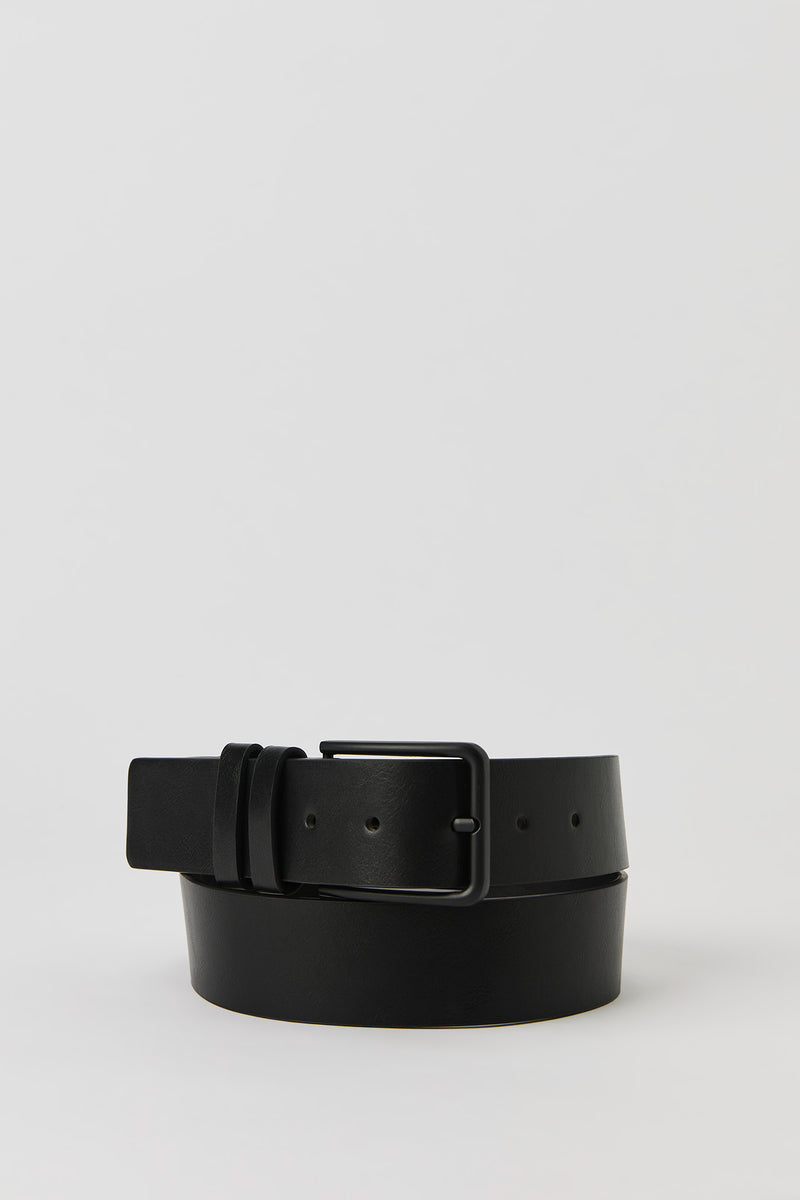 Black Faux Leather Belt