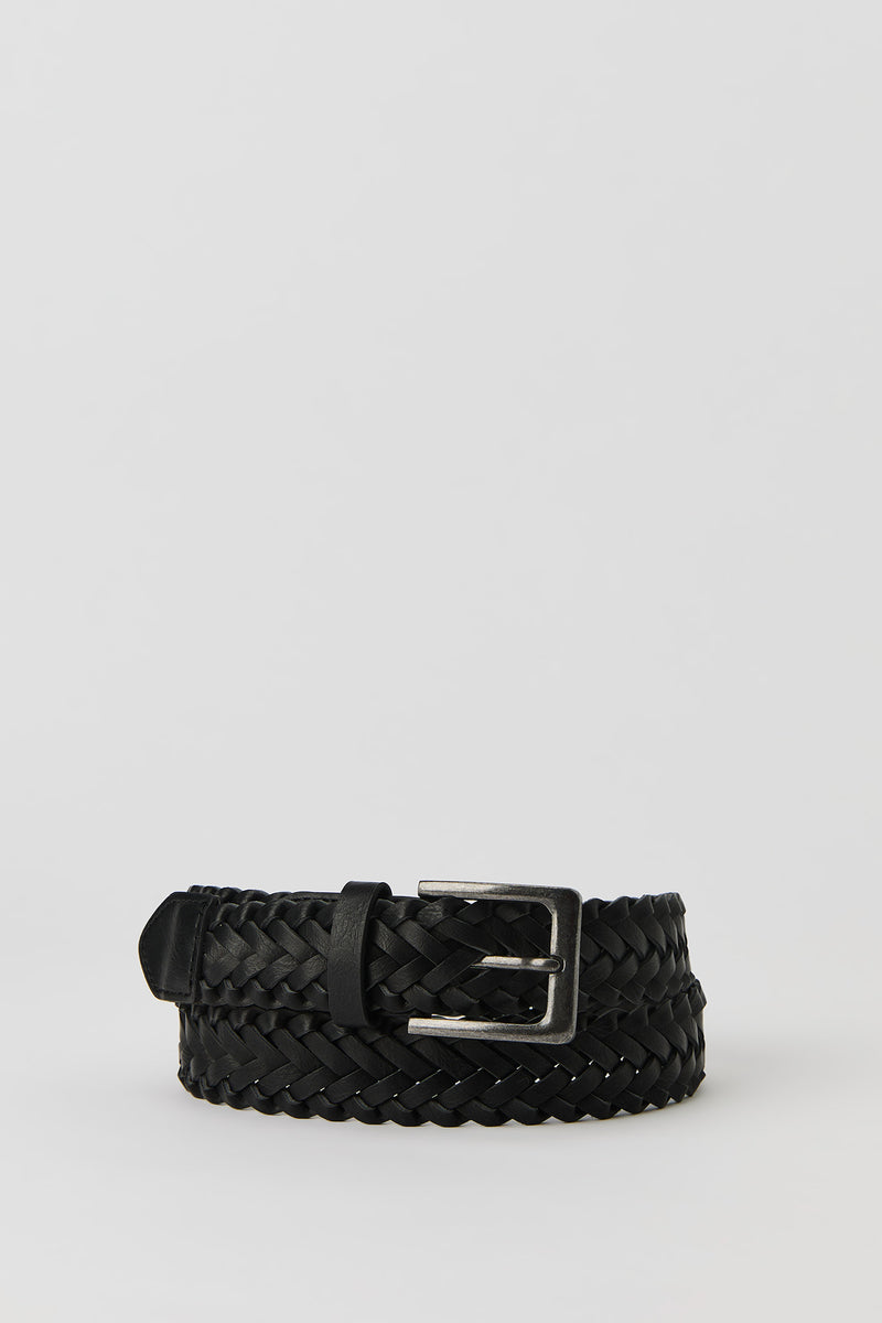 Braided Faux Leather Belt