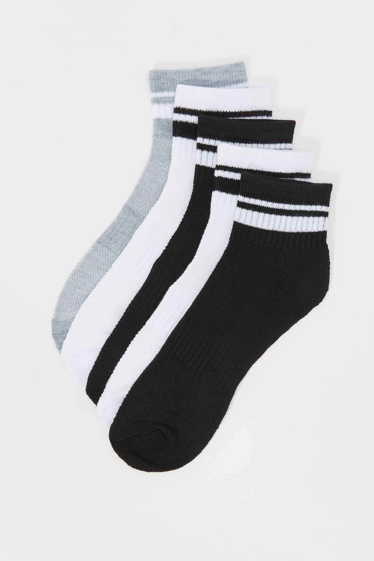 Striped Quarter Socks (5 Pack)