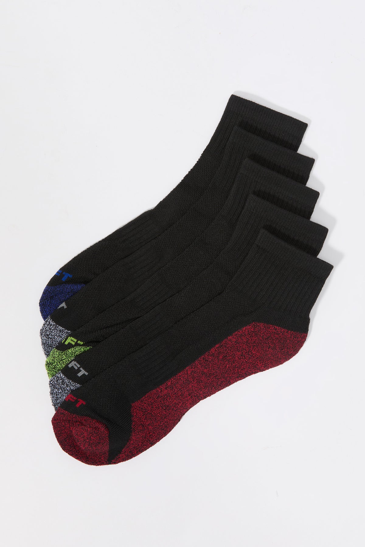 Athletic Black Marble Bottom Quarter Socks (5 Pack)