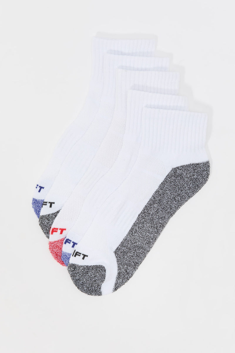 Coloured Marble Athletic Quarter Socks (5 Pack)