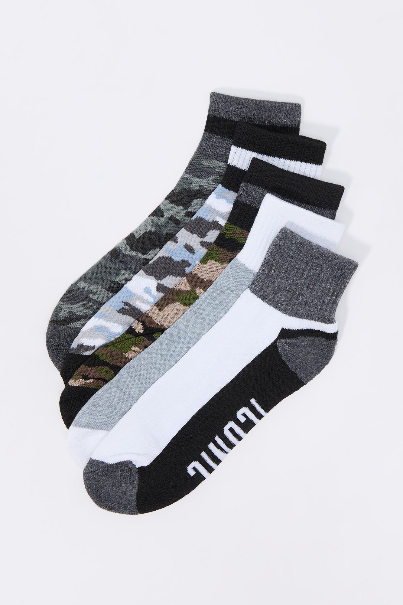 Camo Athletic Quarter Socks (5 Pack)