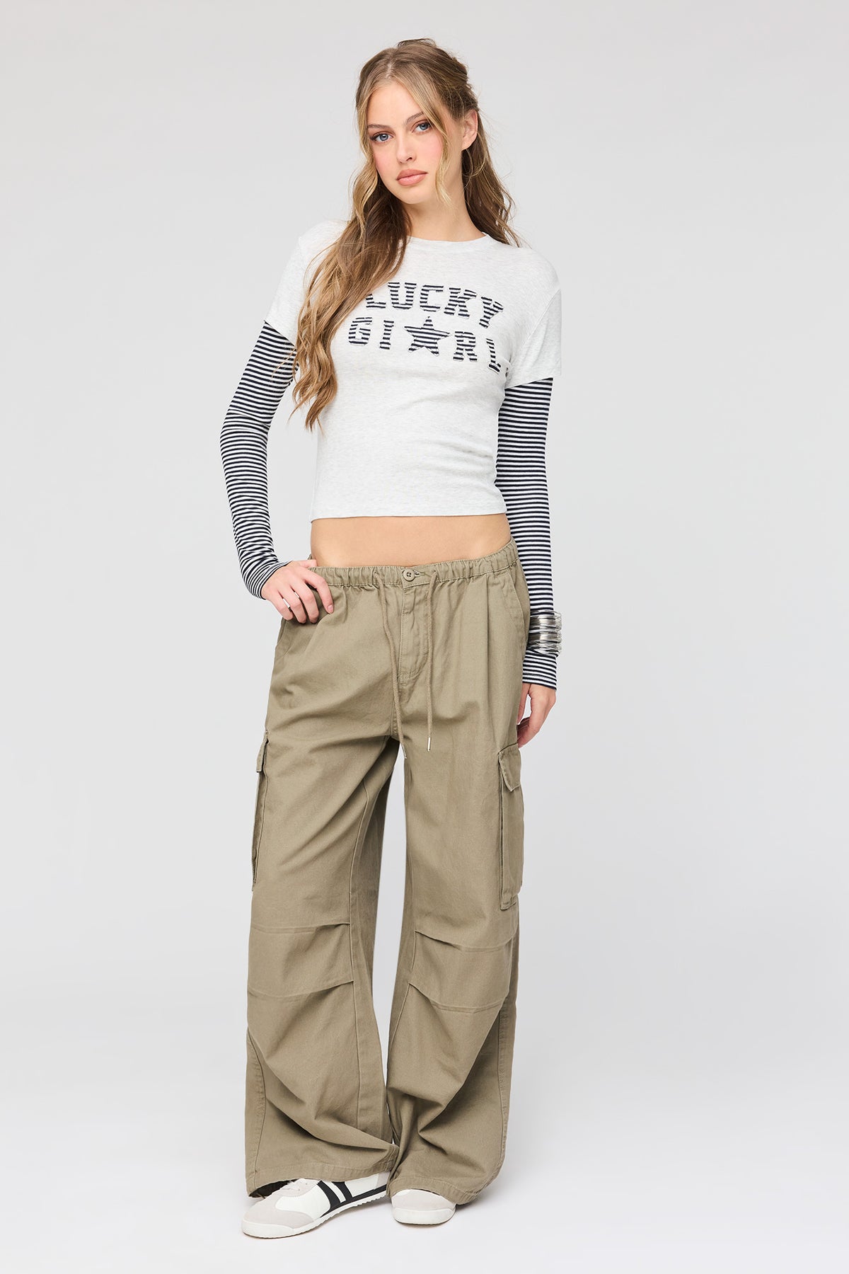Alt View 3. Layered Twofer Long Sleeve Top - Heather Grey