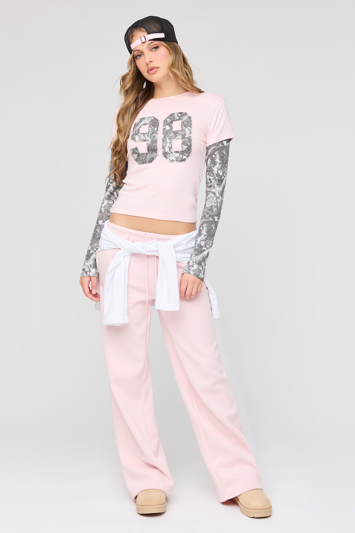 Alt View 3. Layered Twofer Long Sleeve Top - Light Pink