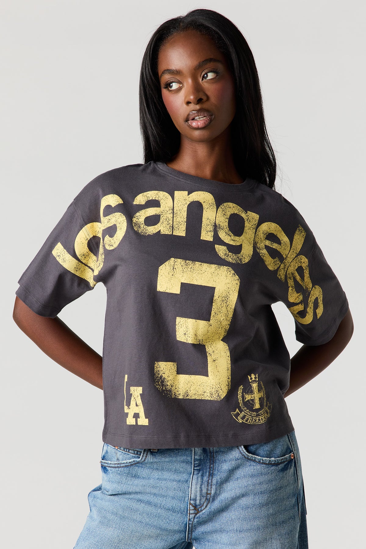 City Graphic Boxy T-Shirt - Charcoal