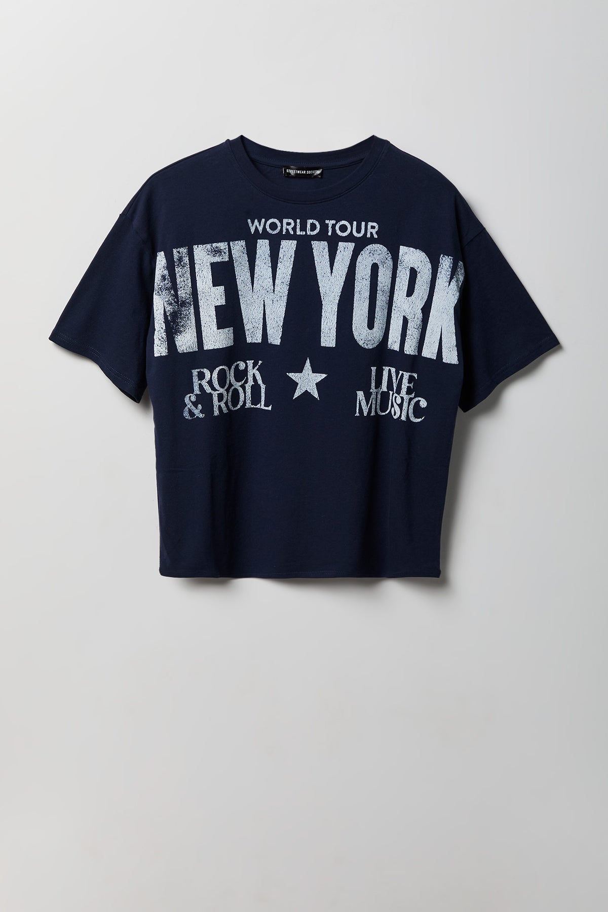 Alt View 2. City Graphic Boxy T-Shirt - Navy