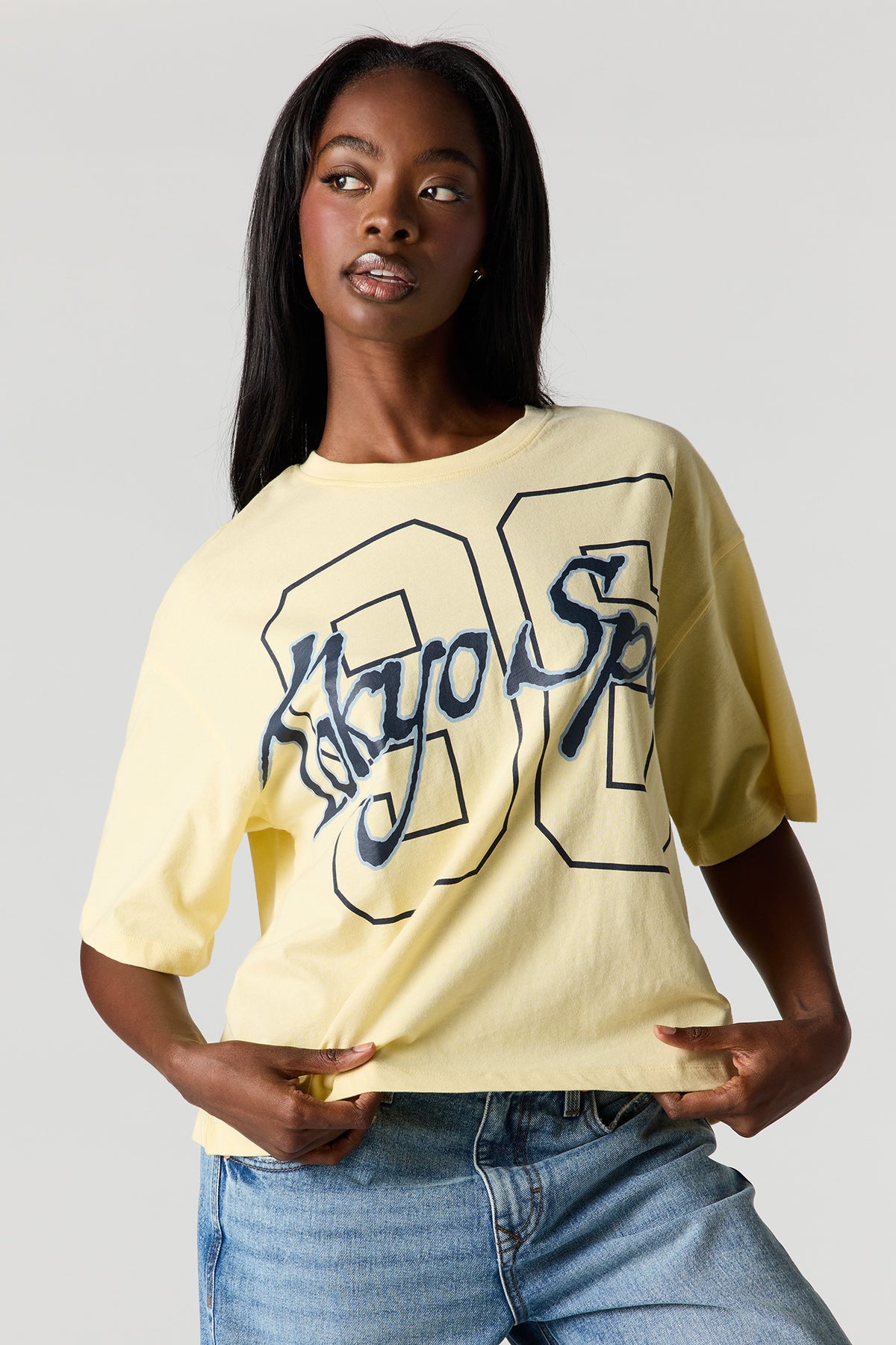 City Graphic Boxy T-Shirt - Yellow