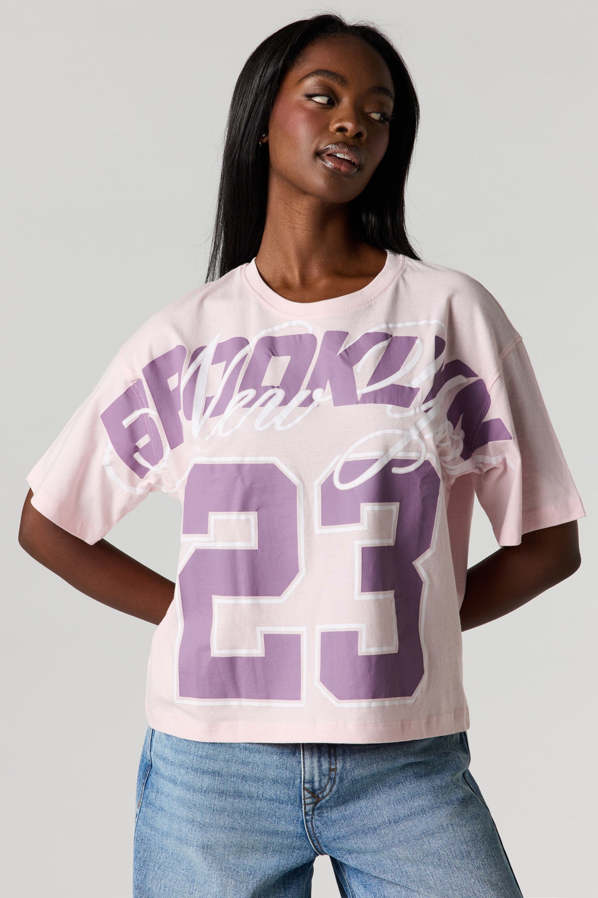 City Graphic Boxy T-Shirt - Light Pink