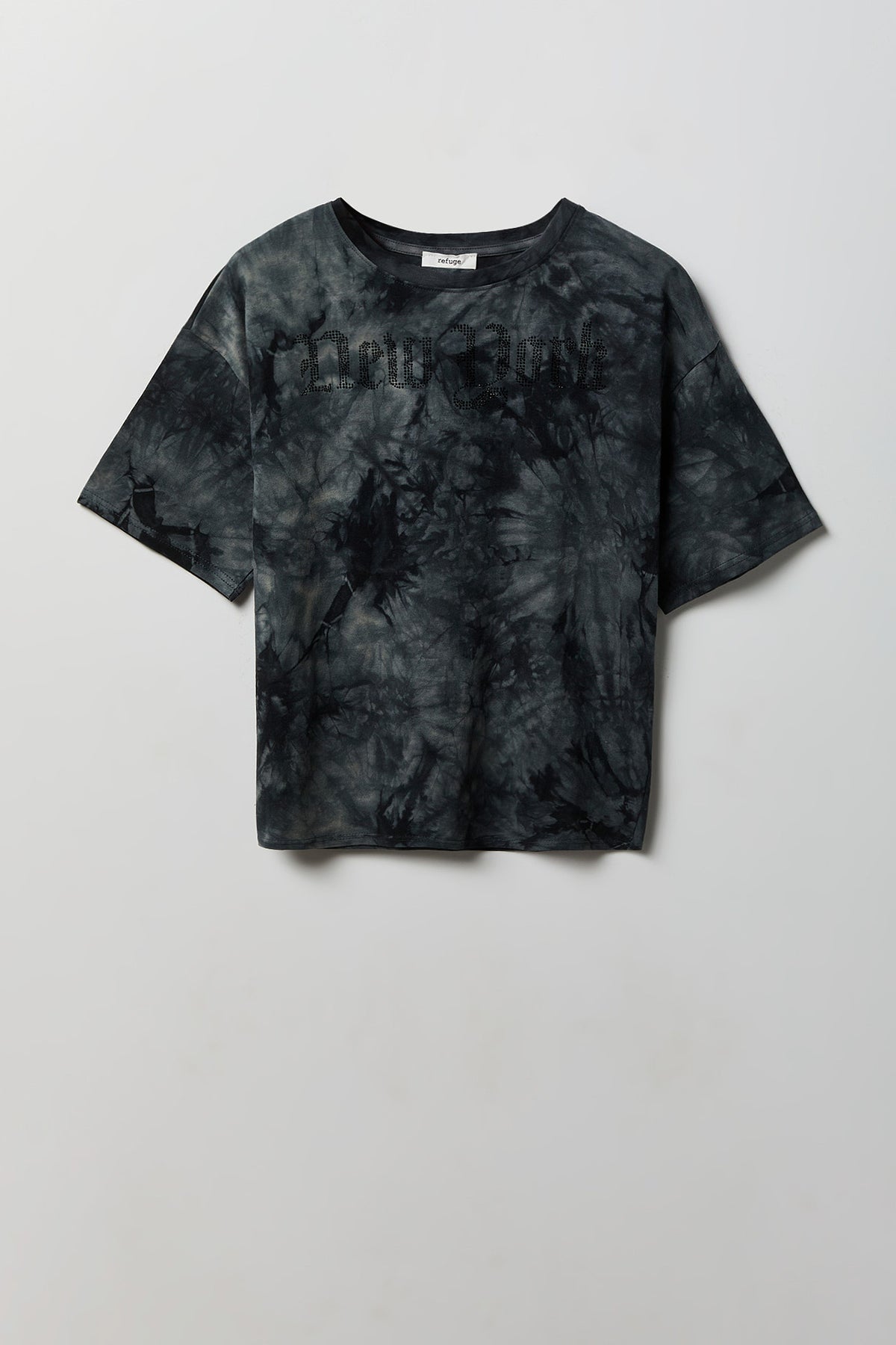 Tie Dye Graphic Boyfriend T-Shirt - Black