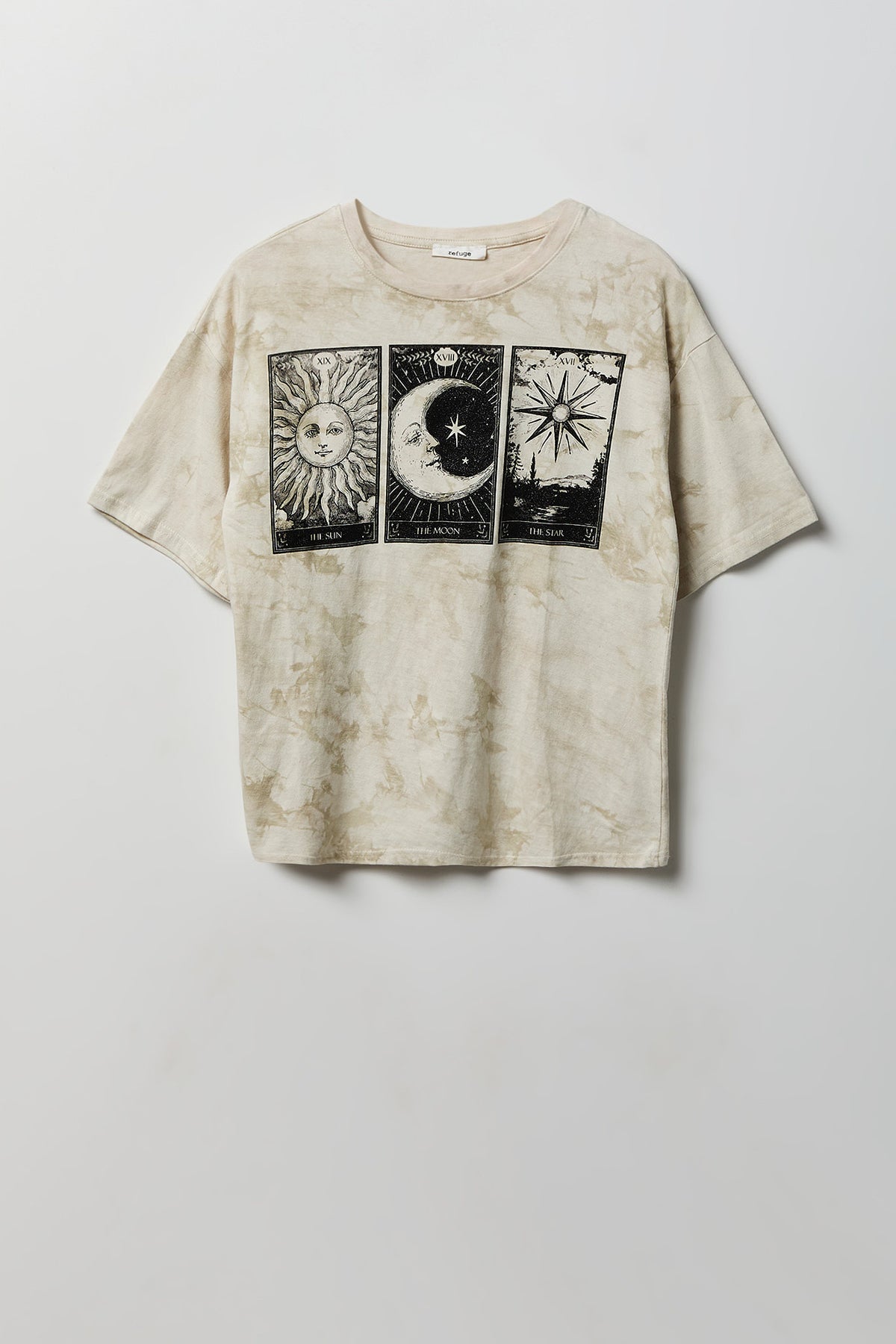 Tie Dye Graphic Boyfriend T-Shirt - Taupe