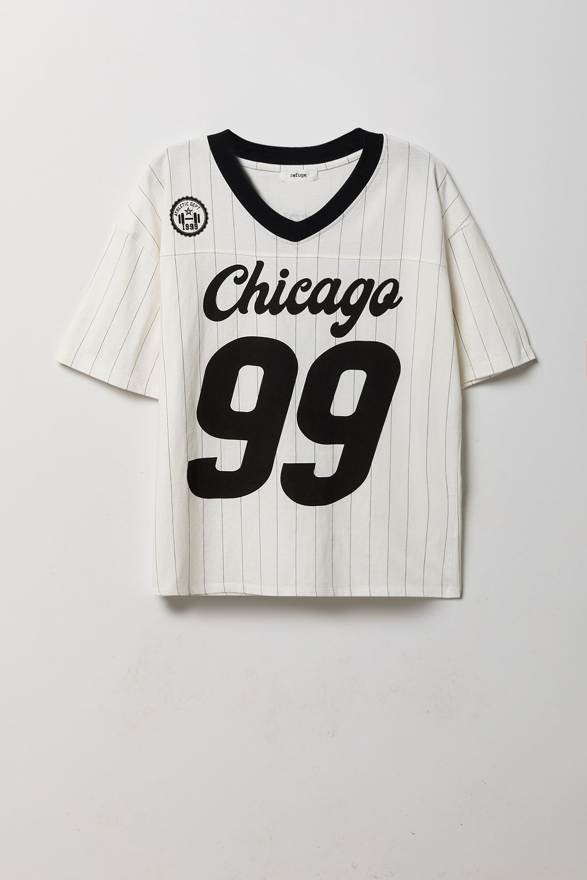 Alt View 4. Graphic V-Neck Jersey T-Shirt - Off White