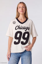 Graphic V-Neck Jersey T-Shirt