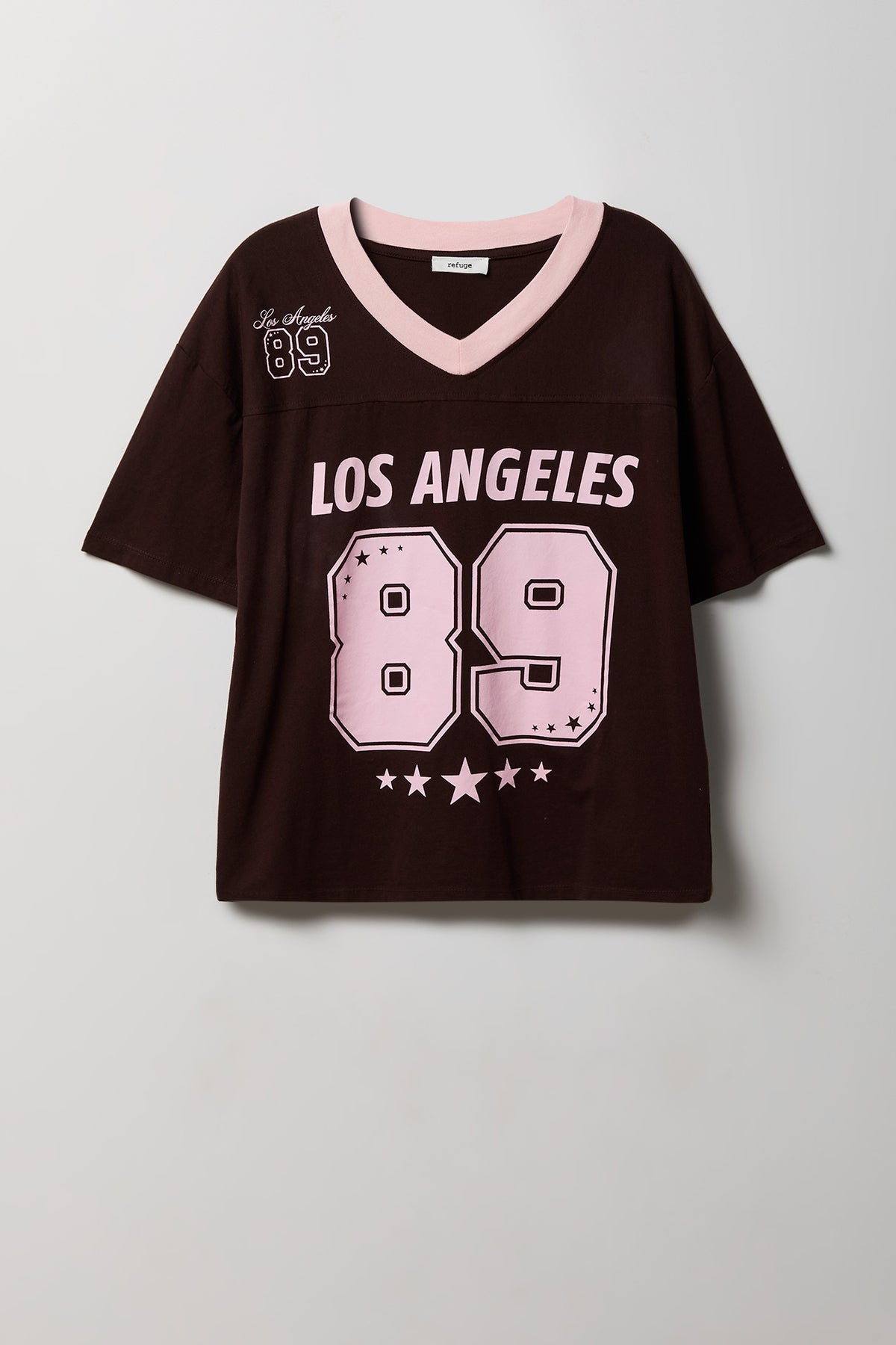 Alt View 4. Graphic V-Neck Jersey T-Shirt - Brown