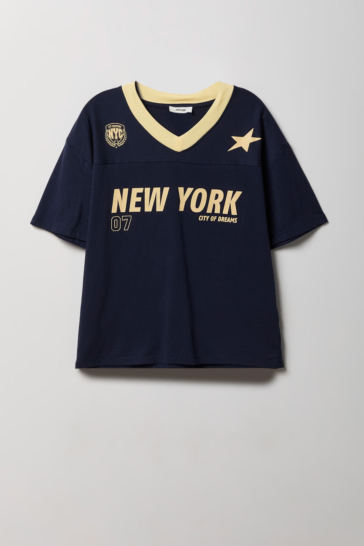 Alt View 4. Graphic V-Neck Jersey T-Shirt - Navy