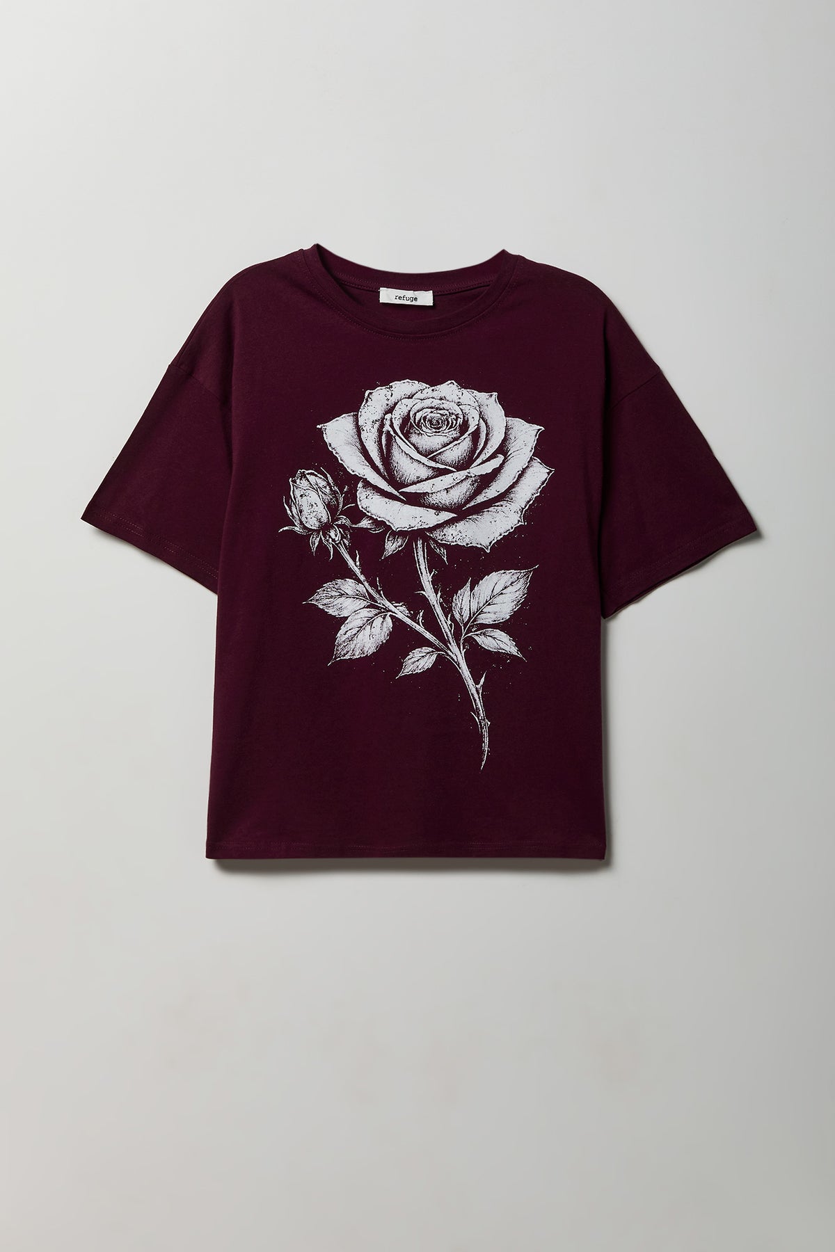Alt View 5. Rhinestone Graphic Boyfriend T-Shirt - Burgundy