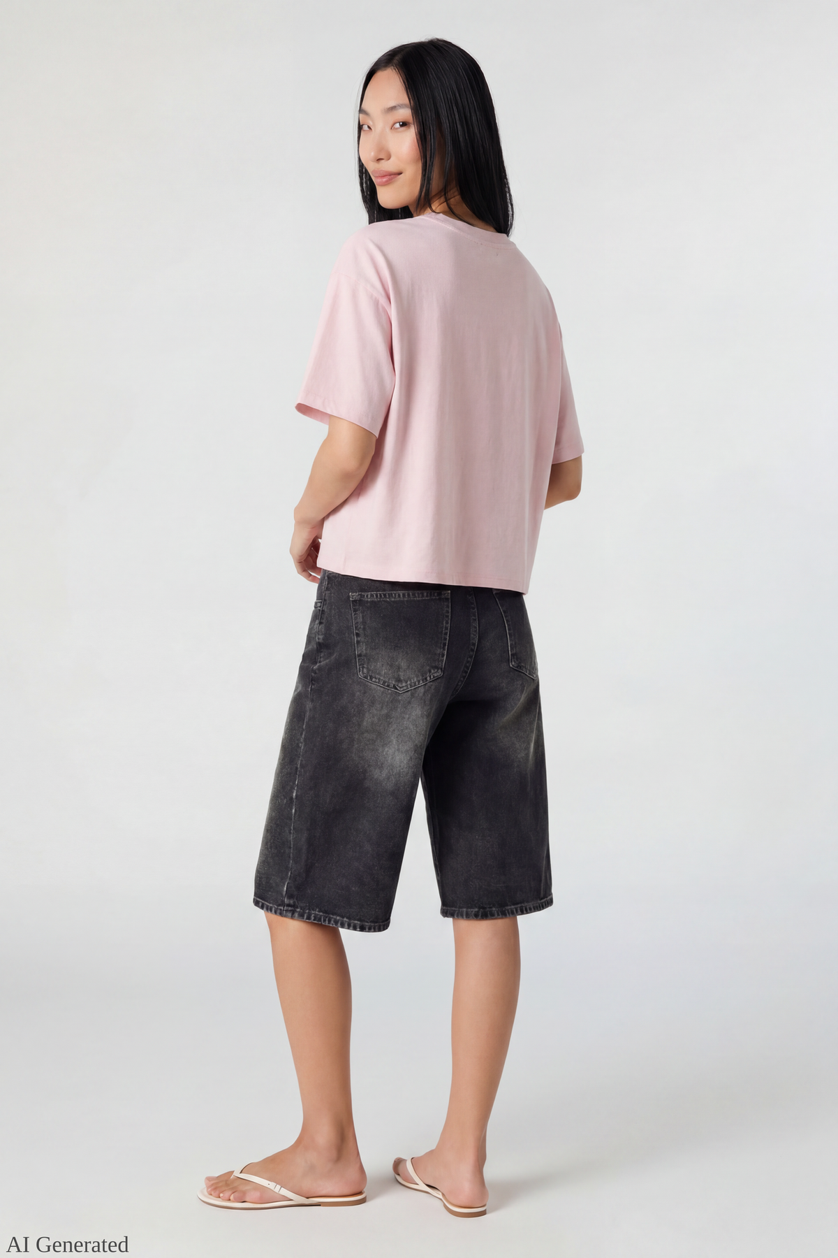 Alt View 3. Summer Graphic Boyfriend T-Shirt - Light Pink