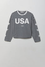 Graphic Striped Long Sleeve Top