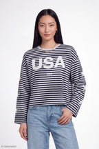 Graphic Striped Long Sleeve Top