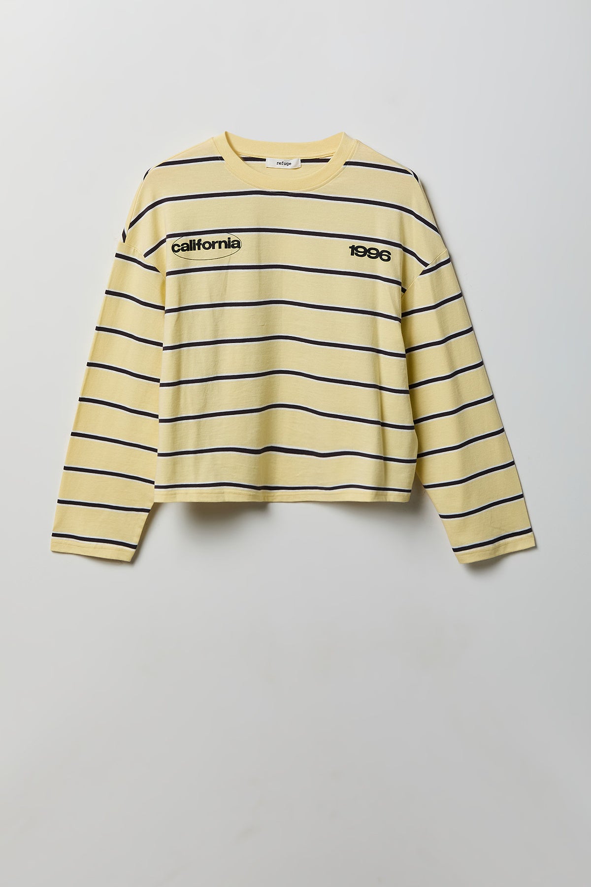 Graphic Striped Long Sleeve Top - Yellow