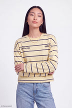 Graphic Striped Long Sleeve Top