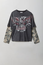 Layered Long Sleeve Graphic T-Shirt