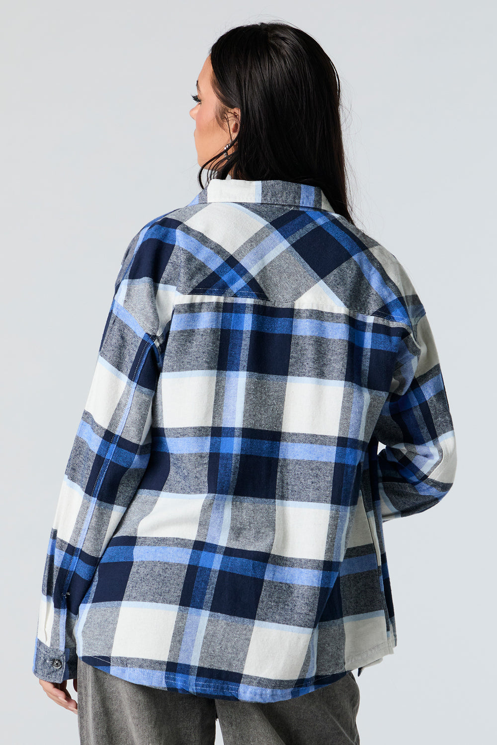 Plaid Flannel Button-Up Top Plaid Flannel Button-Up Top 2