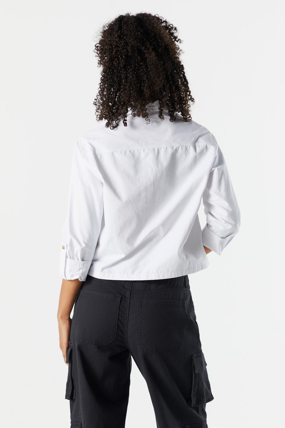 Oversized Poplin D-Ring Button-Up Top Oversized Poplin D-Ring Button-Up Top 8