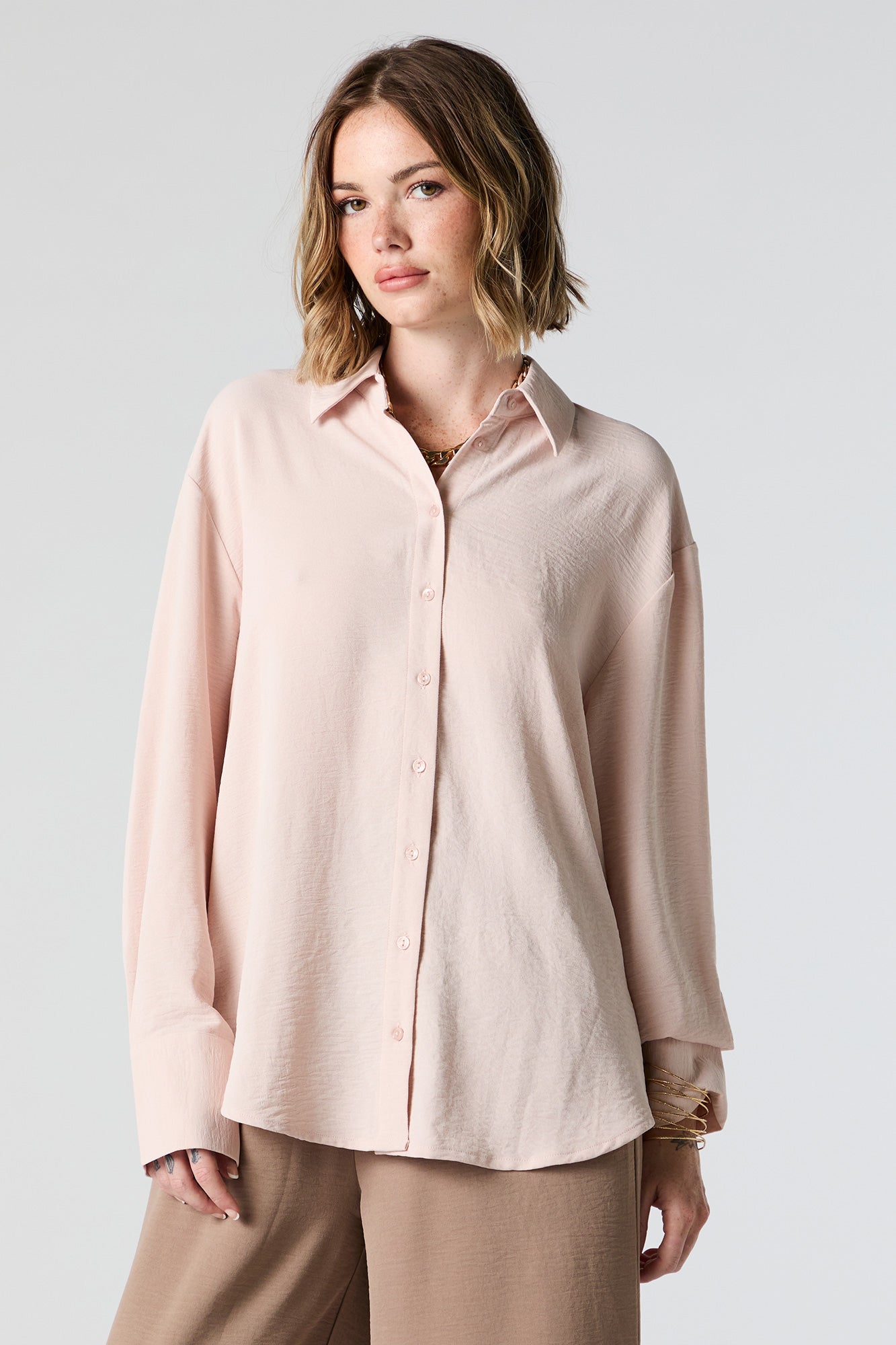 Long Sleeve Button-Up Top