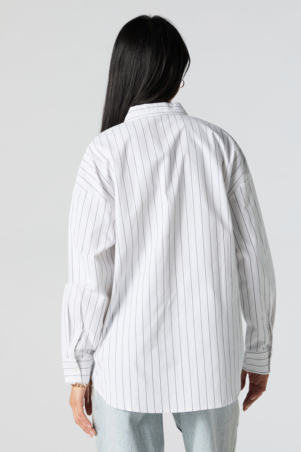 Striped Oversized Button-Up Top Striped Oversized Button-Up Top 5