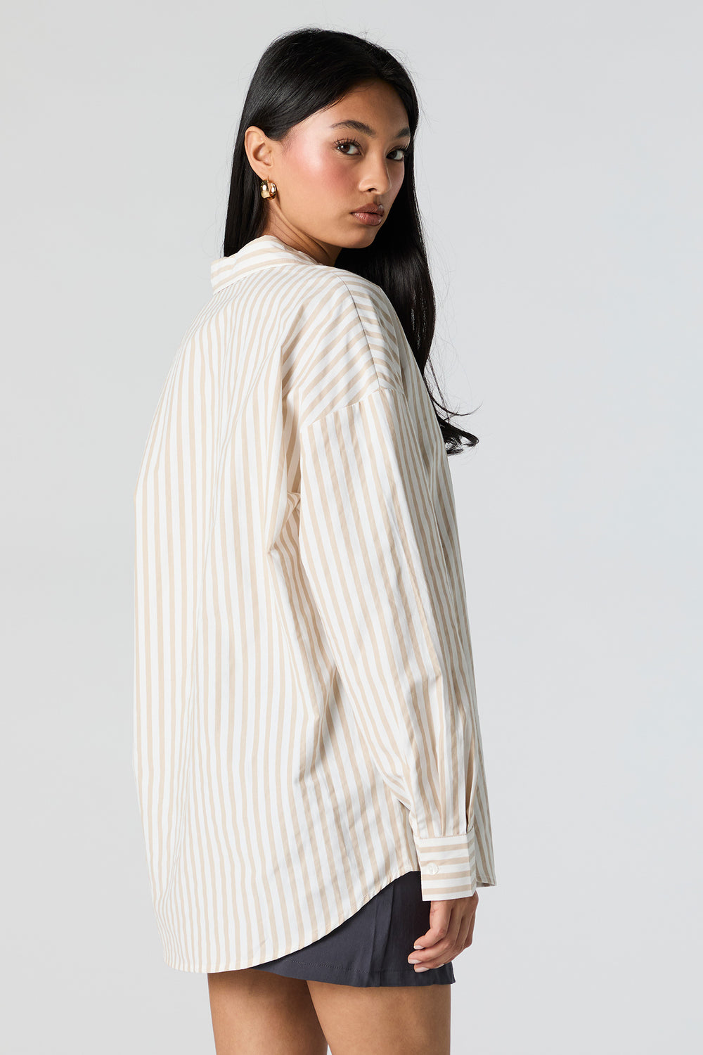 Striped Oversized Button-Up Top Striped Oversized Button-Up Top 8