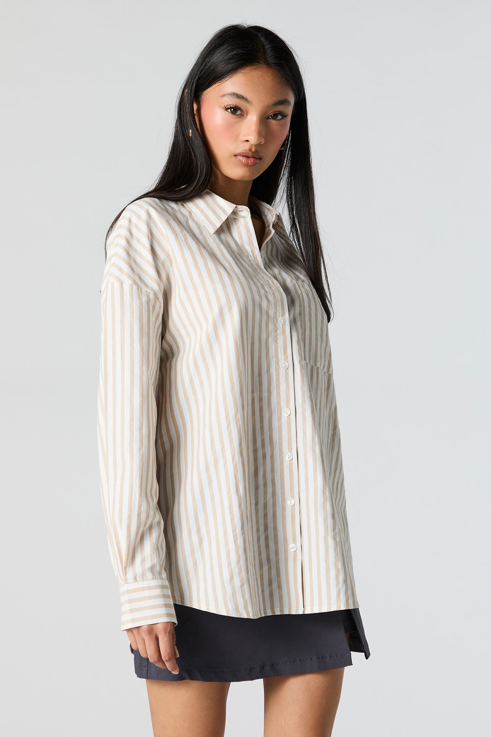 Striped Oversized Button-Up Top Striped Oversized Button-Up Top 7