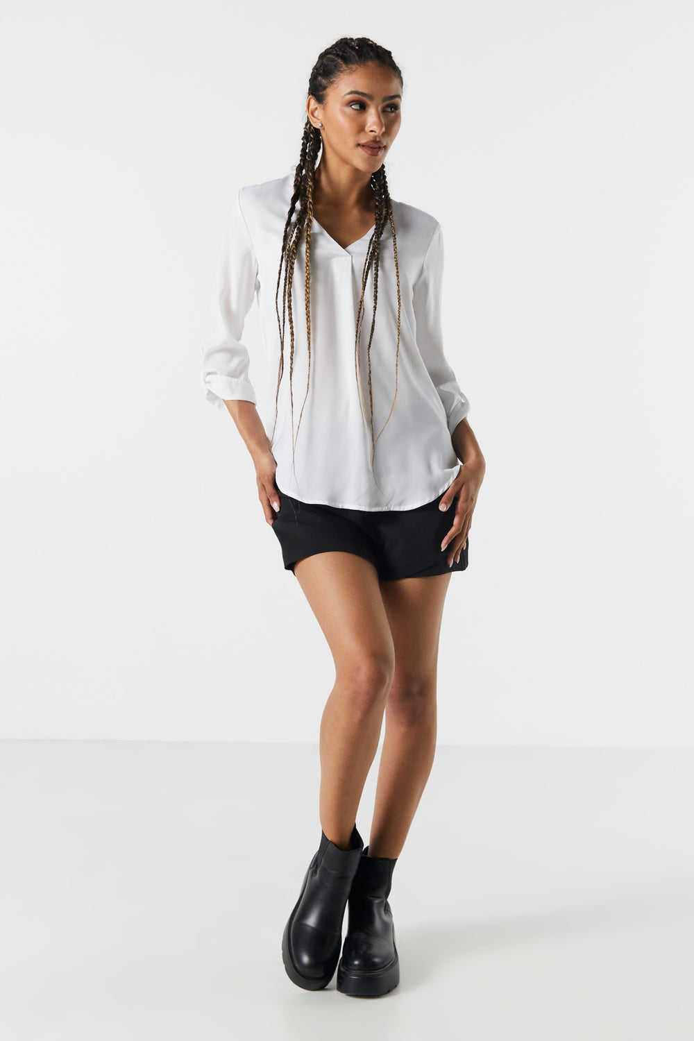 Satin V-Neck Blouse Satin V-Neck Blouse 9