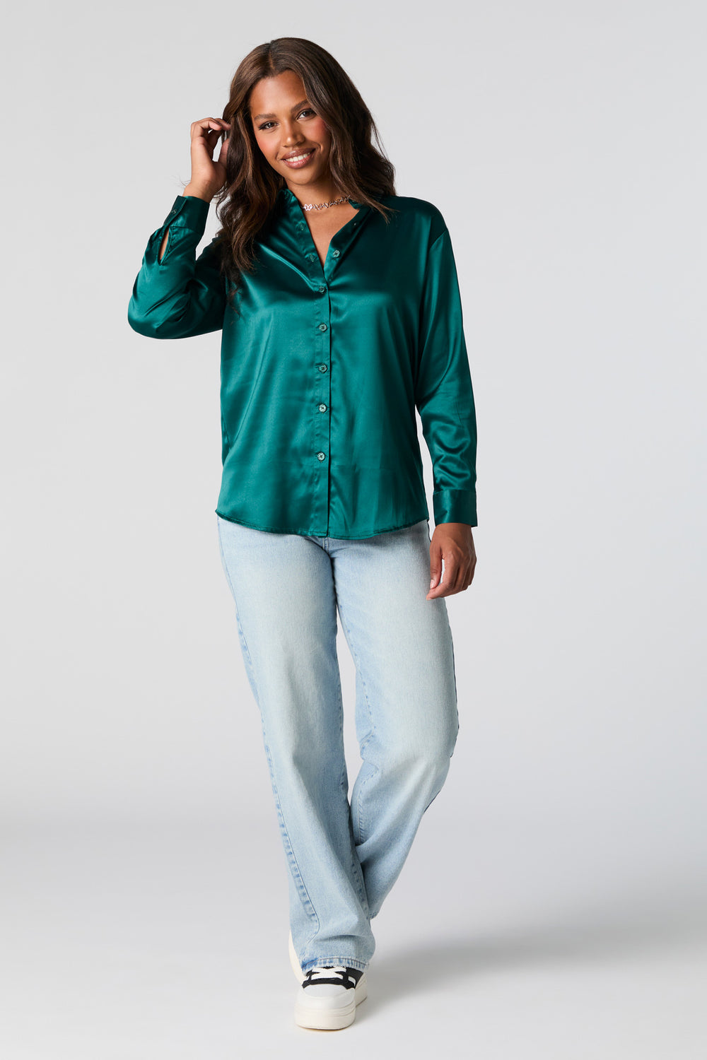 Satin Button-Up Top Satin Button-Up Top 12