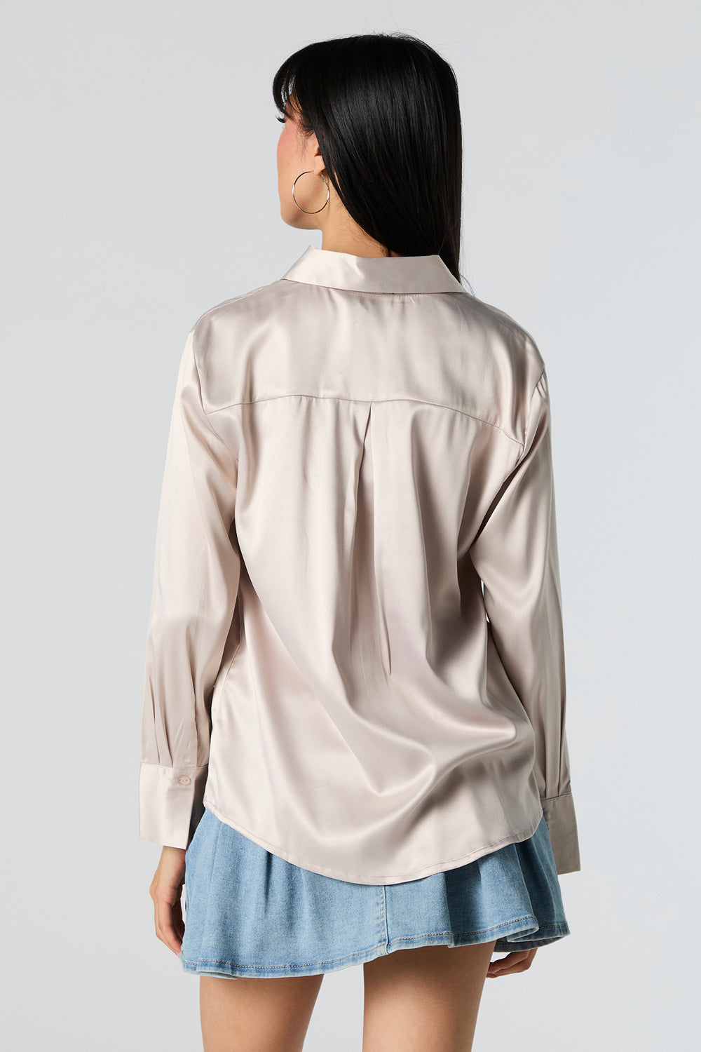 Satin Collared Long Sleeve Top Satin Collared Long Sleeve Top 12