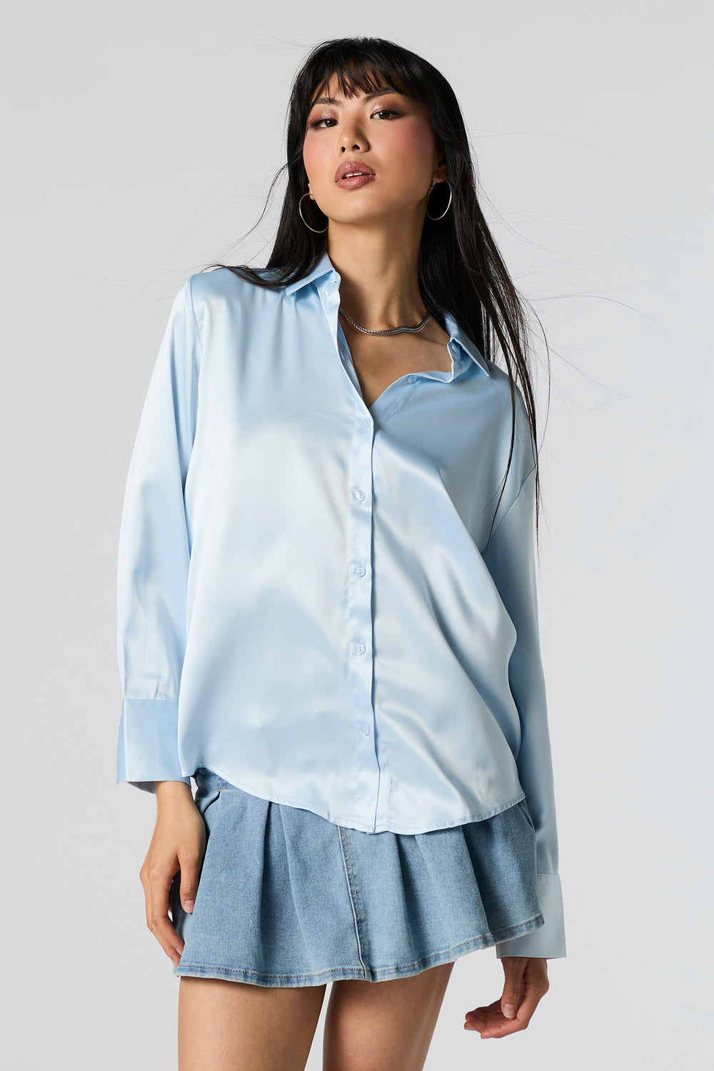 Satin Collared Long Sleeve Top Satin Collared Long Sleeve Top 14