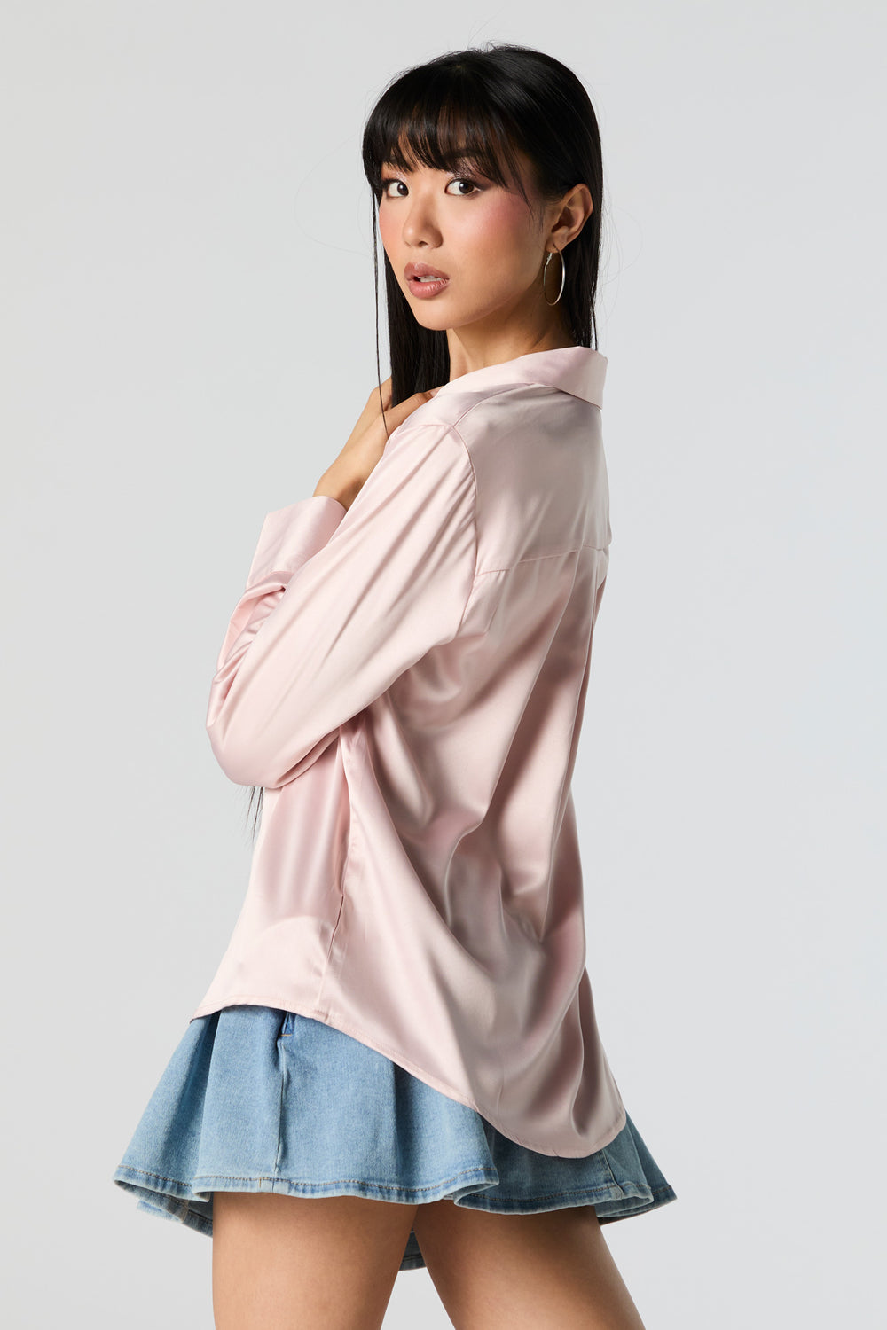 Satin Collared Long Sleeve Top Satin Collared Long Sleeve Top 2