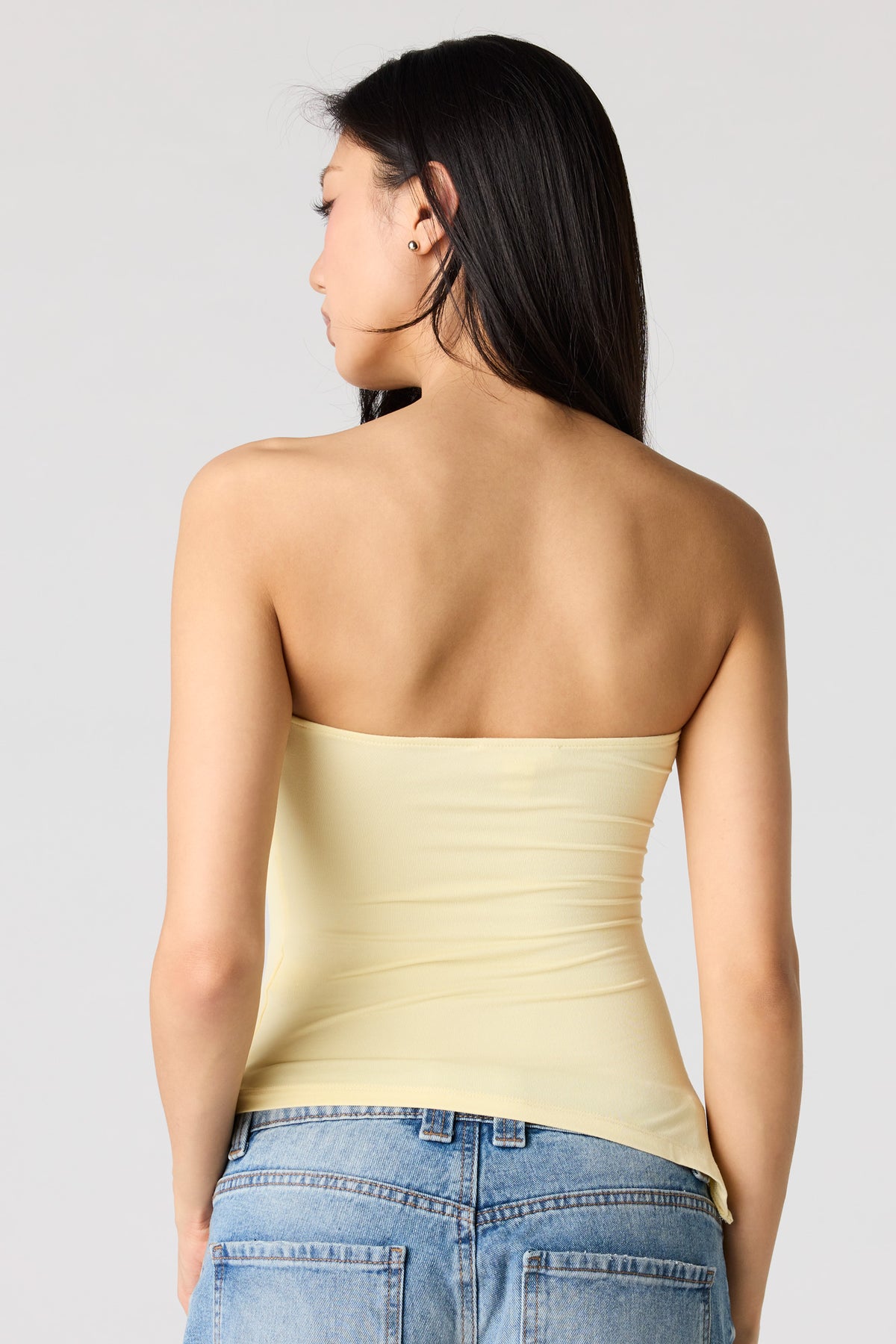 Alt View 2. Contour Asymmetrical Tube Top - Yellow
