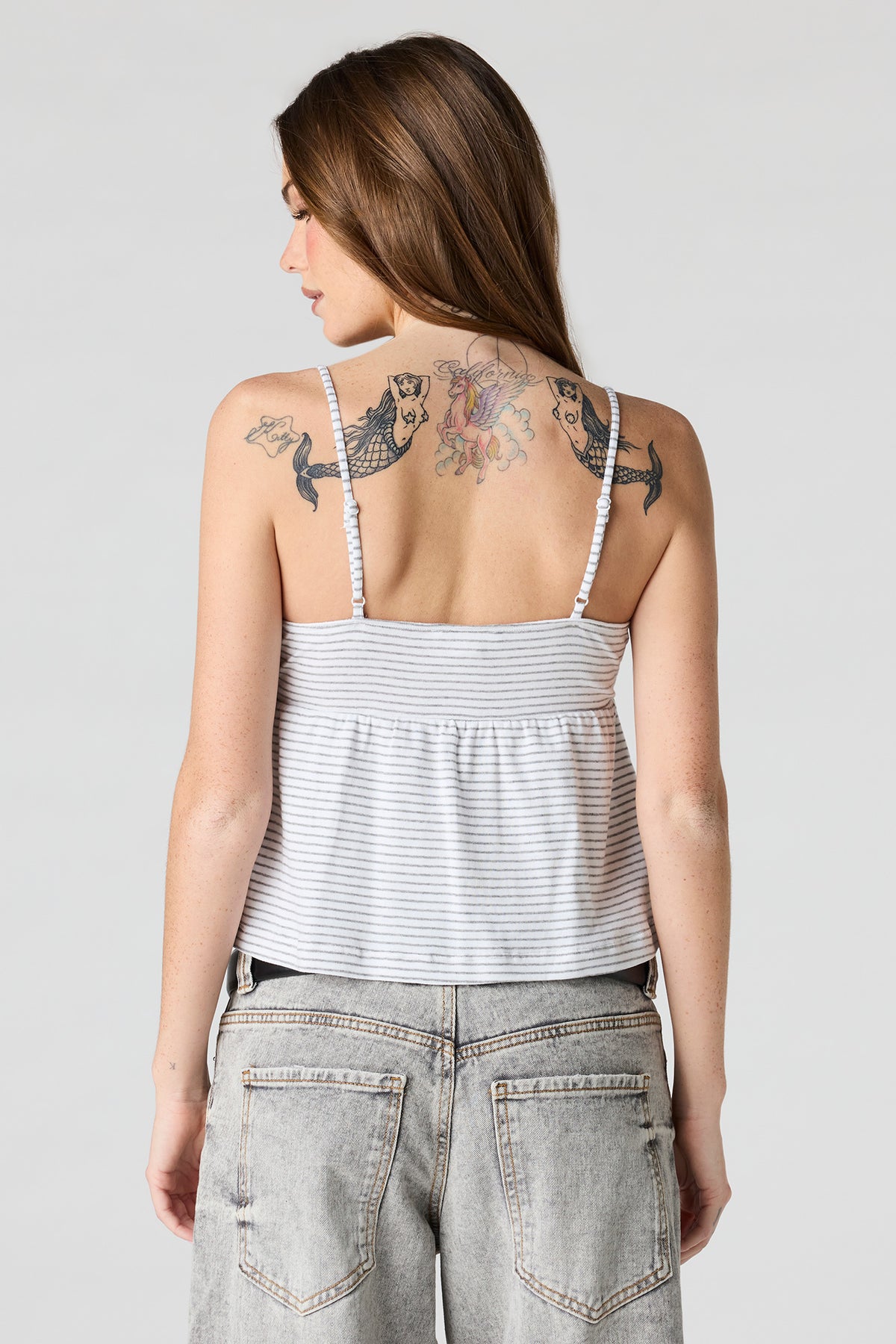 Alt View 14. Surplice Babydoll Cami - Heather Grey