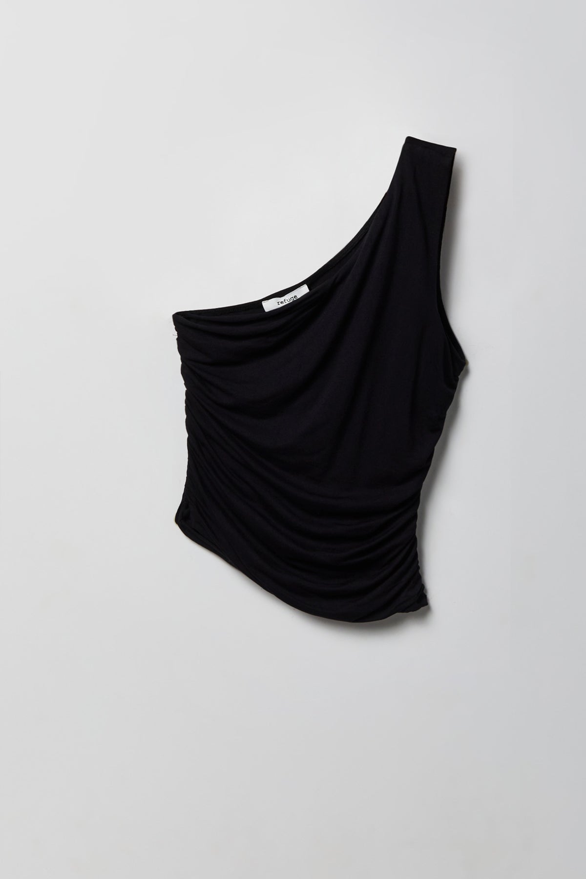 Alt View 3. Ruched One Shoulder Top - Black