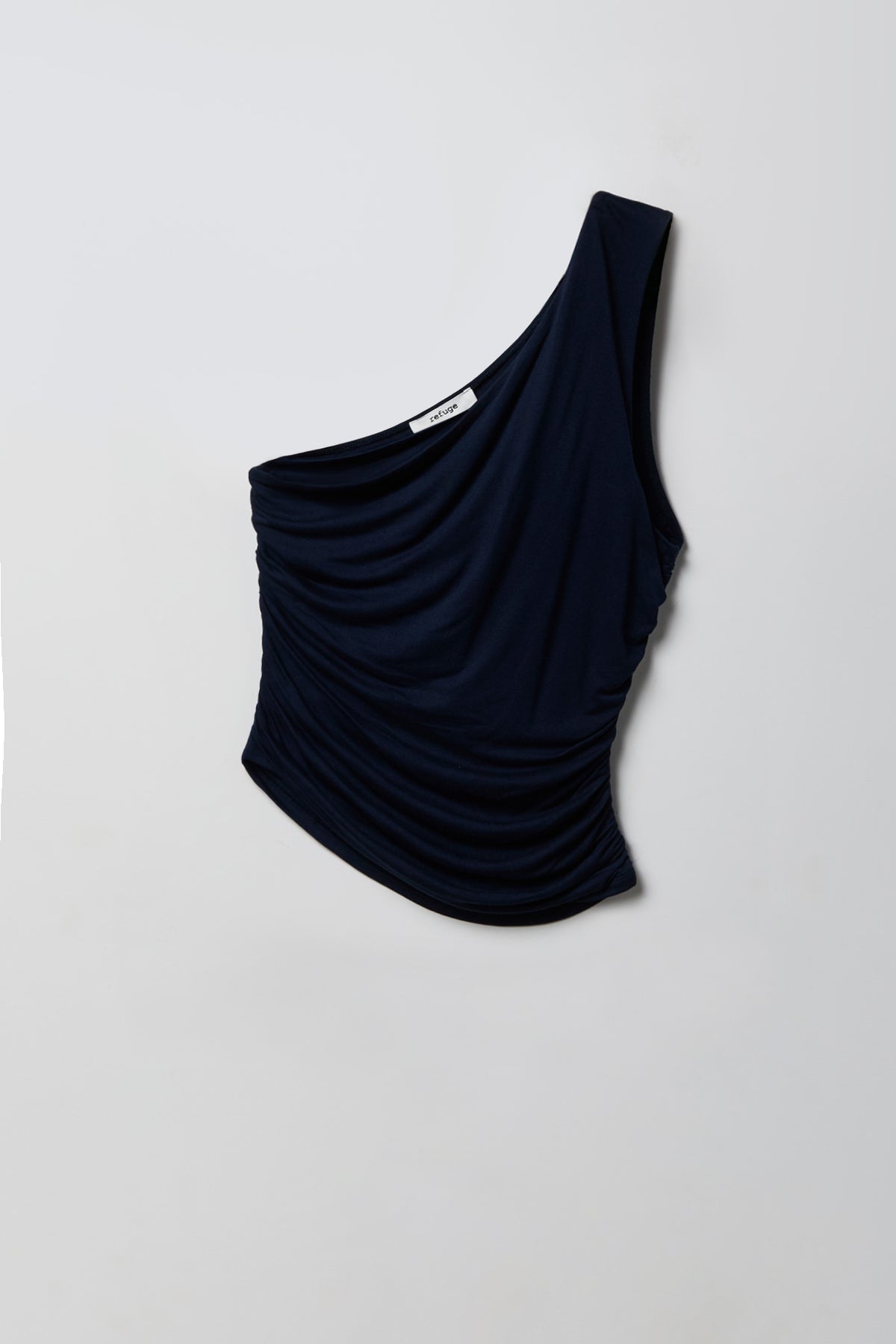 Alt View 3. Ruched One Shoulder Top - Navy