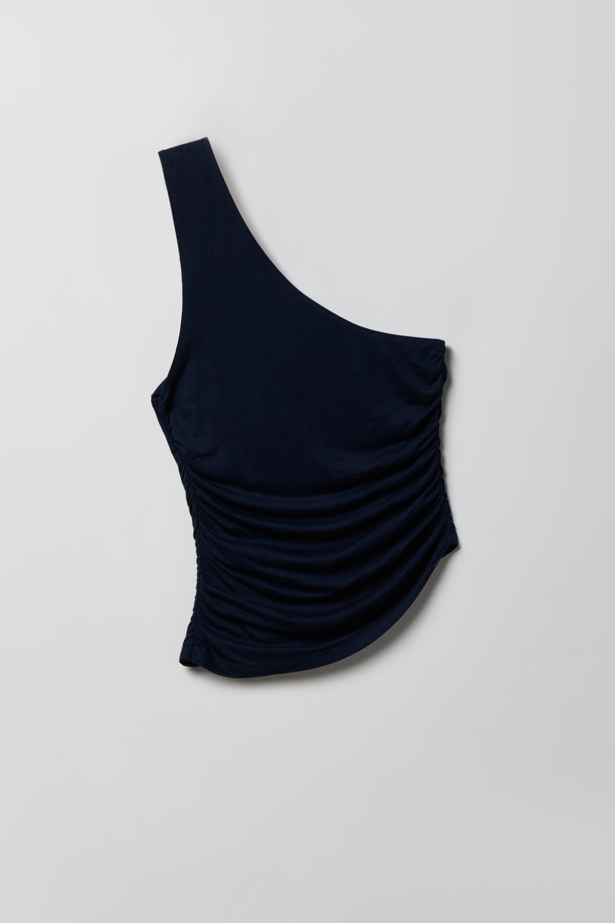 Alt View 4. Ruched One Shoulder Top - Navy