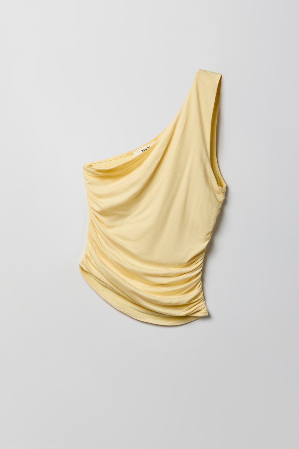 Alt View 4. Ruched One Shoulder Top - Yellow
