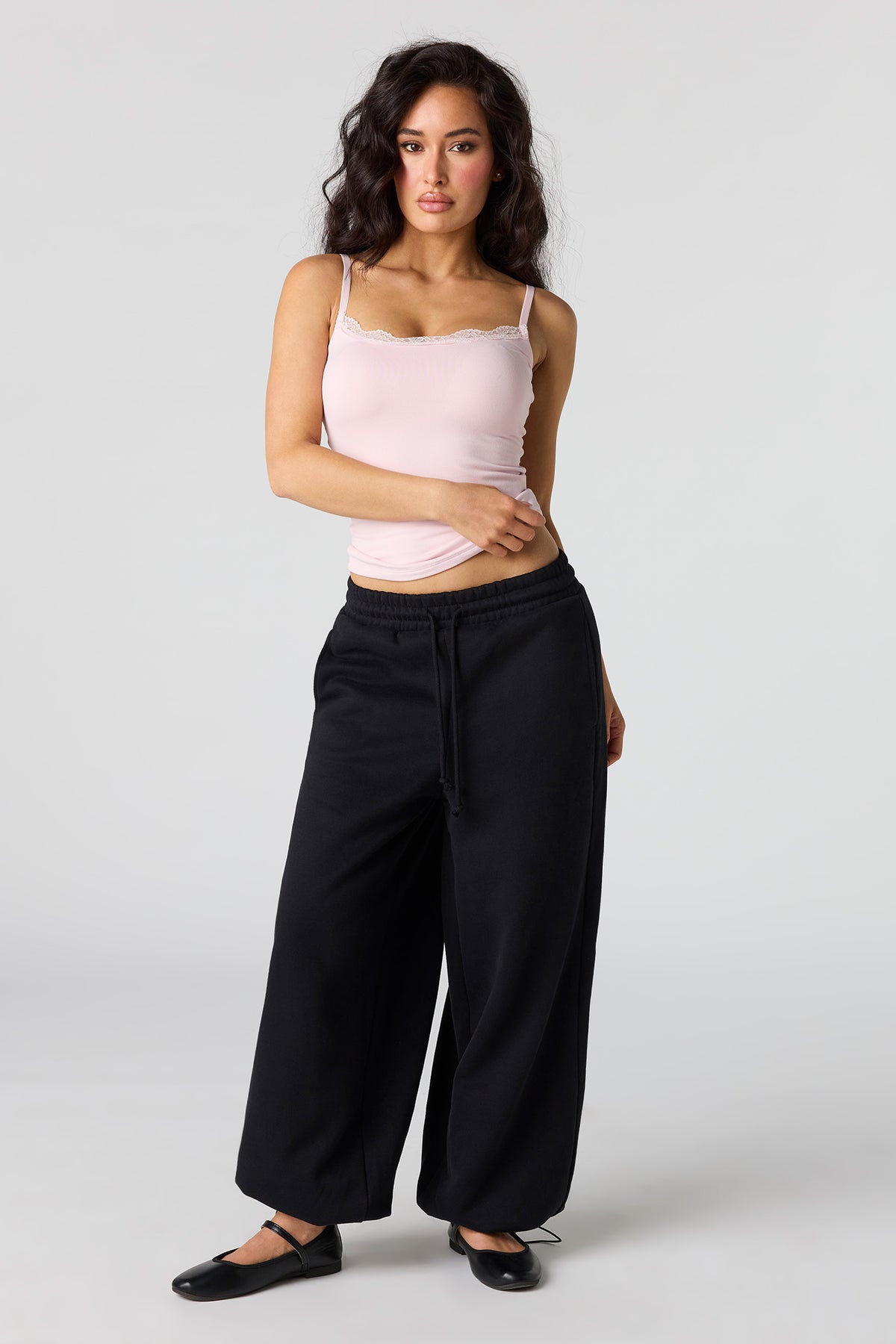 Alt View 3. Braless Lace Trim Tank - Light Pink