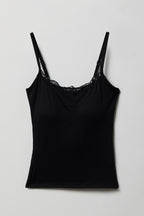 Luxe Heavy Contour Braless Lace Trim Tank