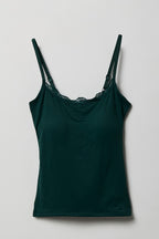 Luxe Heavy Contour Braless Lace Trim Tank