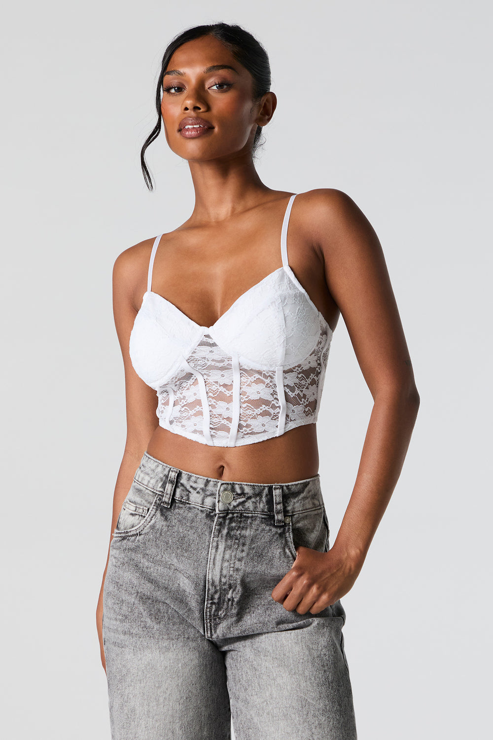 Floral Lace Cropped Corset Cami Floral Lace Cropped Corset Cami 7